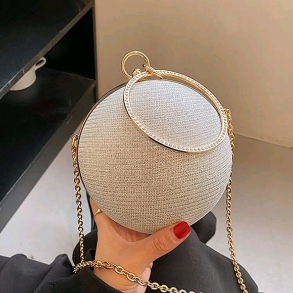 Mini Rhinestone Glitter Circle Bag - Picture 3 of 10